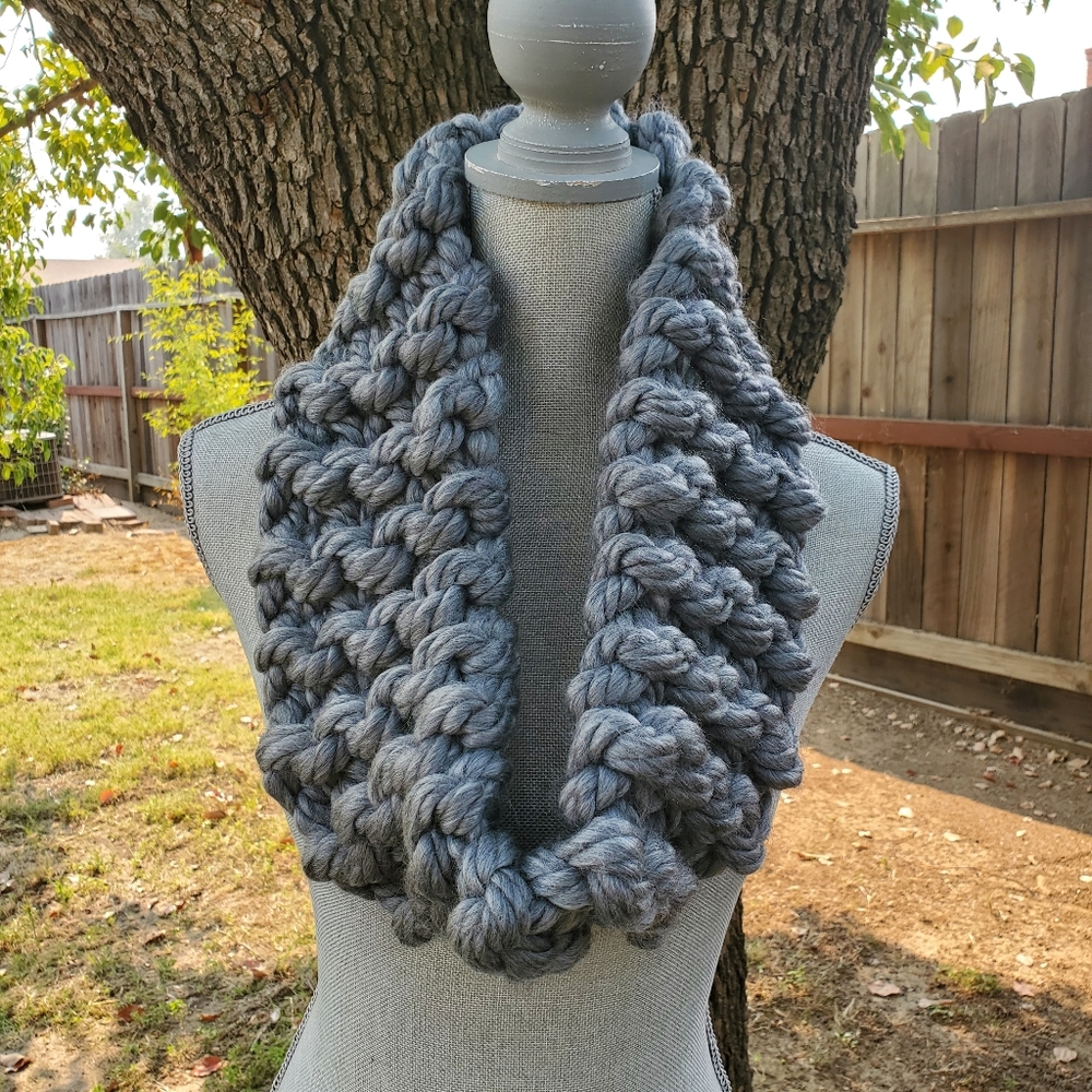 Handmade short infinity scarf